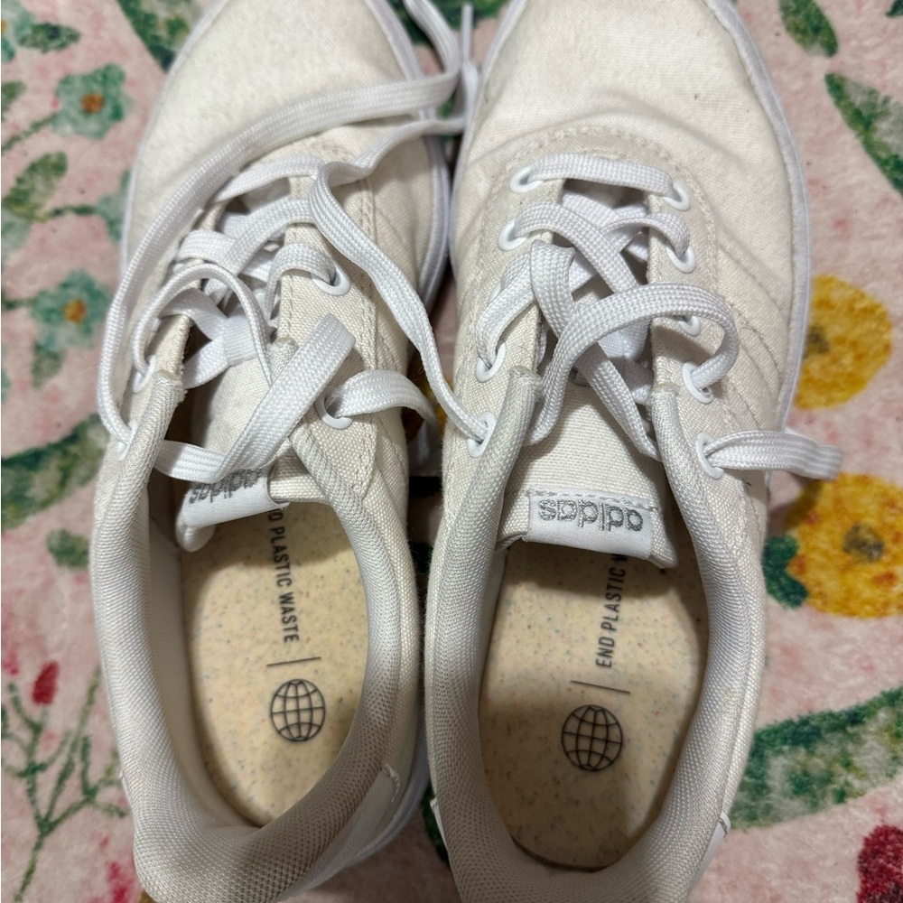 Adidas White Canvas Sneakers
